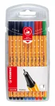 STABILO point 88 Fineliner ra&scaron;iklis 0,4 mm &ndash; įvairių spalvų rinkinys (juoda, mėlyna, žalia, raudona) &ndash; lizdinė pakuotė
