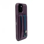 iLike Apple iPhone 15 Leather Pocket Stand Cover Purple