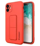 iLike Samsung Galaxy A22 5G Kickstand Case Silicone Stand Cover Red