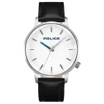 Vyri&scaron;kas rankinis laikrodis Police PL.15923JS-04 42mm, nerūdijančio plieno korpusas, mėlynas ciferblatas, ruda odinis dirželis