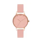 Olivia Burton Moteri&scaron;kas laikrodis Midi Dial Watch OB16MD77 &ndash; 30 mm rožinio aukso PVD danga padengtas nerūdijančio plieno korpusas, pilka odinė apyrankė, pilkas ciferblatas