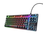 Trust GXT 833 Thado žaidimų klaviatūra, USB, tenkeyless, juoda, sidabrinė
