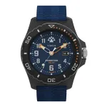 TIMEX vyri&scaron;kas laikrodis Expedition North Field Post Solar TW2V40300 &ndash; 46 mm nerūdijančio plieno korpusas, žalias ciferblatas, rudas odinis dirželis, saulės kvarcas