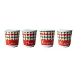 Bialetti 4 vnt. Tricolore espreso stiklinės, 80 ml, stiklas, Italijos vėliavos spalvos, tinka plauti indaplovėje