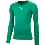 Puma Liga Baselayer Tee LS vyri&scaron;ki ilgomis rankovėmis kompresiniai mar&scaron;kinėliai Green Glimmer/Puma Black, dydis L