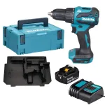 Makita DHP490SF1J 18V LXT be&scaron;epetėlis kombinuotas gręžtuvas su 3.0Ah baterija, įkrovikliu ir Makpac dėklu