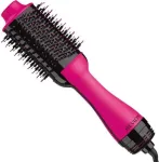 Revlon RVDR5222PE One-Step plaukų džiovintuvas ir apimties &scaron;epetys su kar&scaron;tu oru, rožinis