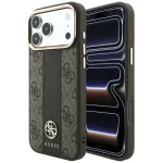 Guess 4G Stripe Round & Classic Logos MagSafe dėklas, skirtas iPhone 18 Pro Max / 17 Pro Max - rudas