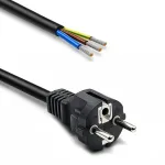 QOLTEC 54598 Schuko CEE 7/7 į nuimtus ir lituotus galus maitinimo laidas 3m H05VV-F 3x1,0mm&sup2; juodas