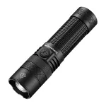 SUPERFIRE F1-S 1500 liumenų įkraunamas LED žibintuvėlis su teleskopiniu priartinimu, 5 režimais, IP44, juodas