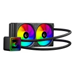 Rampage INFINITE V240 ARGB 240 mm skysčio au&scaron;intuvas procesoriui su temperatūros ekranu, juodas