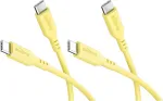 Goobay rinkinys 2x USB-C silikoniniai kabeliai, 1,5 m, geltoni (81243)