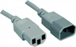 EXERTIS CONNECT IEC C14 į C13 maitinimo prailginimo kabelis, 1,8 m, pilkas, 10 A/250 V, H05VV-F 0,75 mm&sup2; 808140