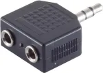 ShiverPeaks S/CONN maximum connectivity 3,5 mm stereo jack splitterio adapteris, 1 ki&scaron;tukas į 2 lizdus, nikeliuoti kontaktai, juodas (57080)