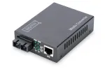 DIGITUS Media Converter, daugiamodis 10/100Base-TX į 100Base-FX, su maitinimo &scaron;altiniu, SC jungtis, iki 2 km