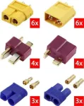 Reely RE-6699867 XT60 į T-Plug ir EC3 auksu padengtas Y formos adapterio kabelis