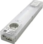 Finder LED valdymo spintos &scaron;viestuvas su Schuko lizdu, 6W, 1000lm, 4000K, baltas/permatomas, 360mm 7L.55.8.230.4200