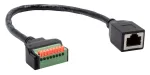EXSYS EX-49120 RJ45 moteri&scaron;kas į 8 kontaktų gnybtų bloko adapterio kabelis, CAT.6, 30 cm, su mygtuku