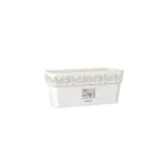 STEFANPLAST gėlių dėžė su padėklu Gaia 30x13x12 cm balta