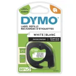 DYMO LetraTag popierinės etiketės | Autenti&scaron;kos | 12 mm x 4 m ritinys | Juodas spausdinimas ant balto | Lipnios universalios etiketės, skirtos LetraTag etikečių spausdintuvams | Pagaminta Europoje