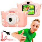 Vaiki&scaron;ka skaitmeninė fotokamera Extralink H27 SINGLE PINK Rožinė Balta 3 metai