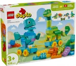 Statybinis žaislas LEGO DUPLO 10451 Dinozaurai ant ratų 3-in-1 rinkinys, 108 detalės, nuo 3 metų, auk&scaron;tis 220 mm