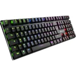 SHARKOON PureWriter RGB, žaidimų klaviatūra juoda, FR i&scaron;dėstymas, Kailh Choc Low Profile Blue jungikliai