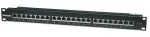 Intellinet Patch Panel, Cat6, FTP, 24 prievadų, 1U, ekranuotas, 90&deg; vir&scaron;utiniai punch-down blokai, juodas