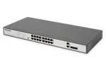 DIGITUS Fast Ethernet PoE jungiklis 16 prievadų PoE + 2 Combo, 250W PoE biudžetas