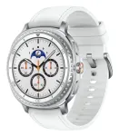 Samsung Galaxy Watch8 Classic SM-L505 46 mm LTE i&scaron;manusis laikrodis, 3,4 cm (1,34 colio) AMOLED 438 x 438, jutiklinis ekranas, 64 GB, Wi-Fi, GPS, Wear OS, hibridinis dirželis i&scaron; ekoodos, baltos spalvos
