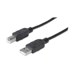 Manhattan 337779 Hi-Speed USB 2.0 kabelis, USB-A&ndash;USB-B, ki&scaron;tukas į ki&scaron;tuką, 5 m, juodas