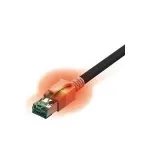 EasyLan DualBoot LED jungiamasis kabelis RJ45 S/FTP Cat.6A (Class EA) - su saCon jungtimi - LSOH - juodas