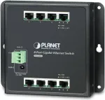PLANET WGS-803 - 8 prievadų nevaldomas Gigabit Ethernet komutatorius, skirtas montavimui ant DIN bėgio arba sienos, maitinimas nuolatinės srovės