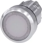 Siemens Drucktaster Bet&auml;tiger flach, Frontring Metall, Hochglanz Wei&szlig; SIRIUS ACT 3SU1051-0AB60-0AA0 1 St. (3SU1051-0AB60-0AA0)