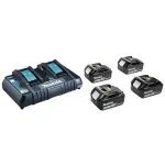MAKITA MAITINIMO KOMPLEKTAS 18V (BL1850Bx4+DC18RD) MAKPAC