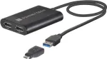 Sonnet USB3-DDP4K vaizdo kabelis-adapteris USB Type-A 2 x DisplayPort juodas (USB3-DDP4K)