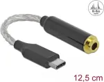 Delock garso adapteris USB Type-C ki&scaron;tukas &ndash; 4,4 mm simetrinis 5 kontaktų lizdas, 12,5 cm, juodos spalvos