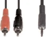 Garso kabelis e+p B 113 1,5 m 2xRCA 3,5 mm juodas