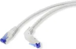 Renkforce RJ45 RJ45 jungiamasis kabelis CAT 6a S/FTP 10.00 m Pilkas 90&deg; žemyn lenktas (RF-4892538)