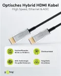 Goobay 65569 HDMI laidas 40 m HDMI A tipas (standartinis) Juodas - Sidabrinis