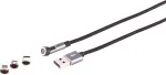 Magnetinis USB-A 3-in-1 kabelis ShiverPeaks 14-19011 &mdash; 540&deg; pasukama galvutė, 7 kontaktų, 2,0 m
