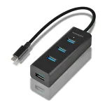 Axagon HUE-S2C USB 3.2 Gen 1 tipo A 4 prievadų sąsajų &scaron;akotuvas 5000 Mbit/s juodas