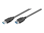 Wentronic Goobay USB 3.0 SuperSpeed prailginimo kabelis, juodas, 5 m - USB 3.0 ki&scaron;tukas (A tipas) > USB 3.0 lizdas (A tipas) (95726)