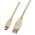 EFB Elektronik K5250.1,5V2 USB 2.0 kabelis i&scaron; A į Mini-B (5 kontaktų), 1,5 m, pilkas