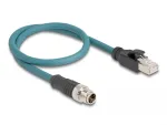 DeLOCK 60077 Laido adapteris M12 RJ-45 juodas - turkio spalvos (60077)