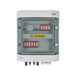 EMITER Switchgear Attached DCAC Hermetic IP65 EMITTER su DC Surge Arrester Dehn 1000V Type 2, 2 x PV String, 2 x MPPT // og. AC Dehn Type 2, 16A 3-F, RCD Type A 40A/300mA
