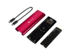 NATEC RHINO M.2 NVMe i&scaron;orinis SSD korpusas, USB-C 3.2 Gen 2, rubino raudonumo