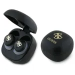 Guess GUTWSJ144ESK True Wireless Stereo Bluetooth Ausinės su Įkrovimo Dėklu, Juodos Iridesceninės su 4G Spausdintu Logotipu