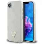 Guess Grained Hot Stamp Peony Triangle Logo MagSafe Case, iPhone 16e (Beige)