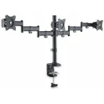 PureLink PureMounts PM-OFFICE-03 Trijų Monitorių Stalinis Laikiklis &ndash; 3 &Scaron;arnyrinės Rankos, 3 VESA Adapteriai, Spaustuvas ir Grometas
